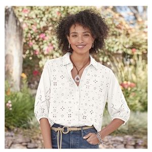 Sundance Corsica eyelet top in cream